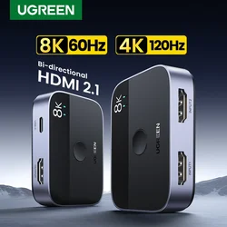 UGREEN HDMI 2.1 Switch 8K 60Hz 2 in 1 Out Manual Button for PS5 Xbox Series X TV Xiaomi Monitor Projector HDMI Switcher