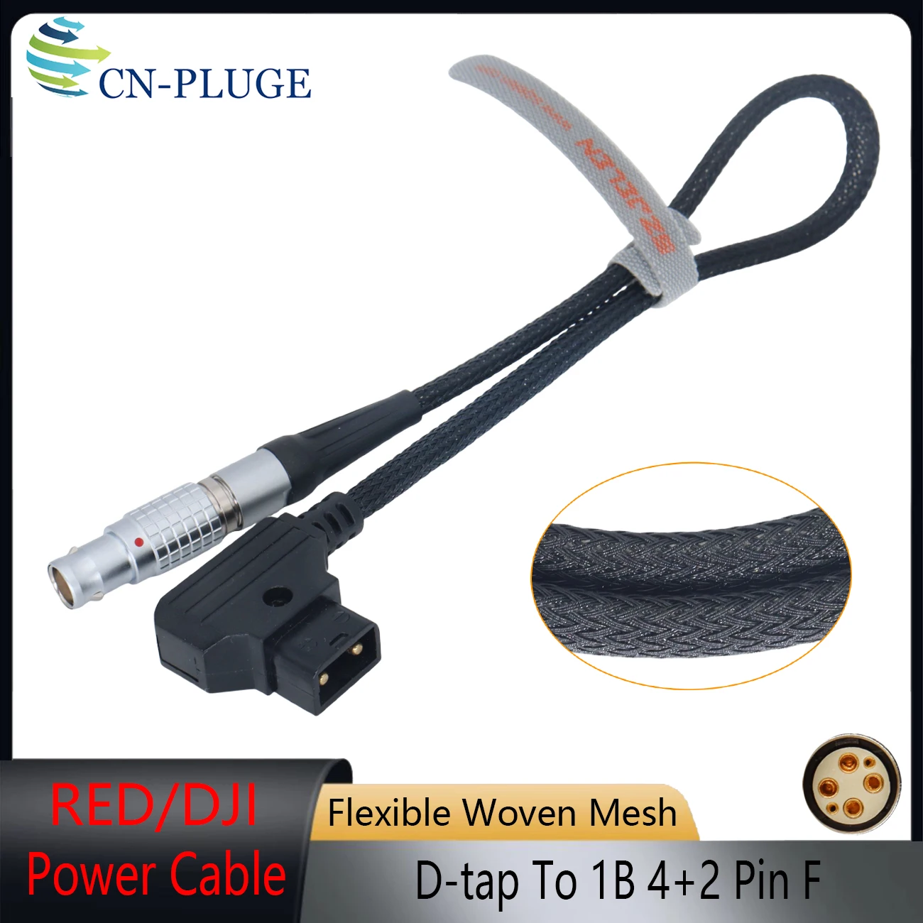 D-TAP To Right Angle 1B 6+2 Pin Female For RED Epic/Gemini/SCARLE/V-RAPTOR /DJI Ronin 4D Camera Power Cord  Flexible woven mesh