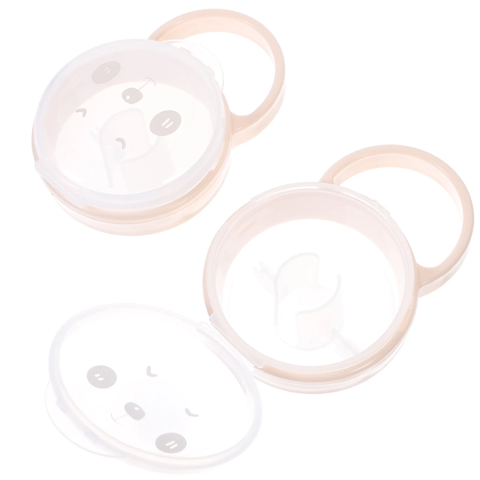 2 قطعة حامل لهاية الطفل المحمولة مع حلقة حمل نمط الكرتون صندوق تخزين للسفر الرضع مصاصة حقيبة للتخزين