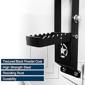 Hooke Road JK Türscharnier-Trittstufe, Metall-Klappfußpedal mit Sternzeichen für 2007-2018 Jeep Wrangler JK & JKU – Detail 4