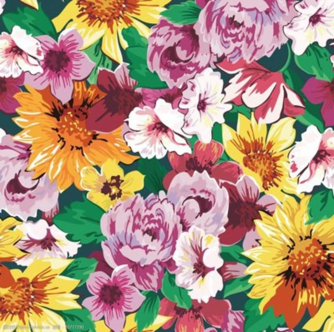 300443-Romantic Floral Hand Paint By Numbers Home Decoration Art