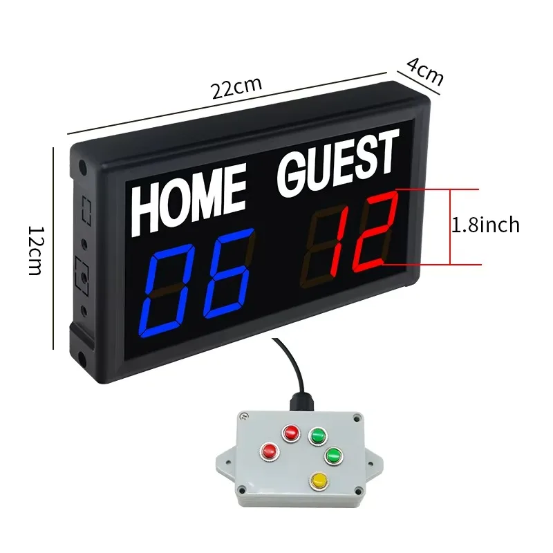 

Wall-mounted Tabletop Indoor Outdoor Mini Portable Electronic Digital Scoreboard for Basketball Volleyball Tennis Scoring