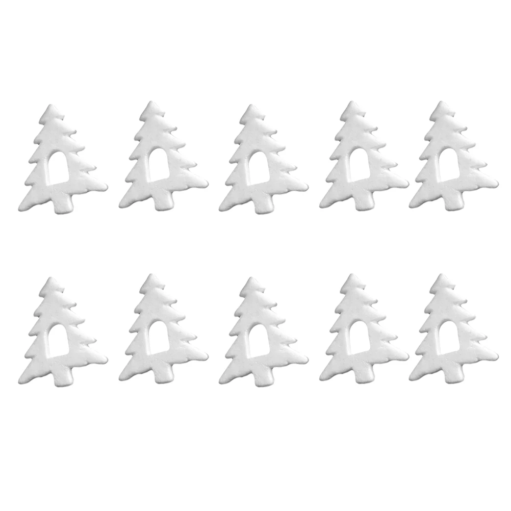 

10pcs Foam Christmas Tree White Mini Hanging Pendant Decor Wedding Party Festival Craft nament Tag for Holiday Decoration