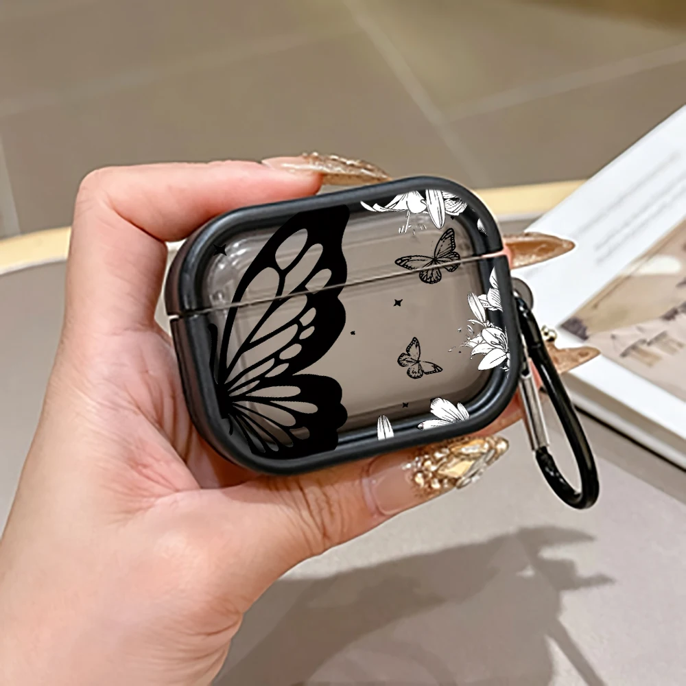 Artistic Butterfly-Themed Protective Case for AirPods Pro 3/Pro 2/Pro Earbuds Case For AirPods 4/3/2/1 TPU Soft Shockproof Cover
