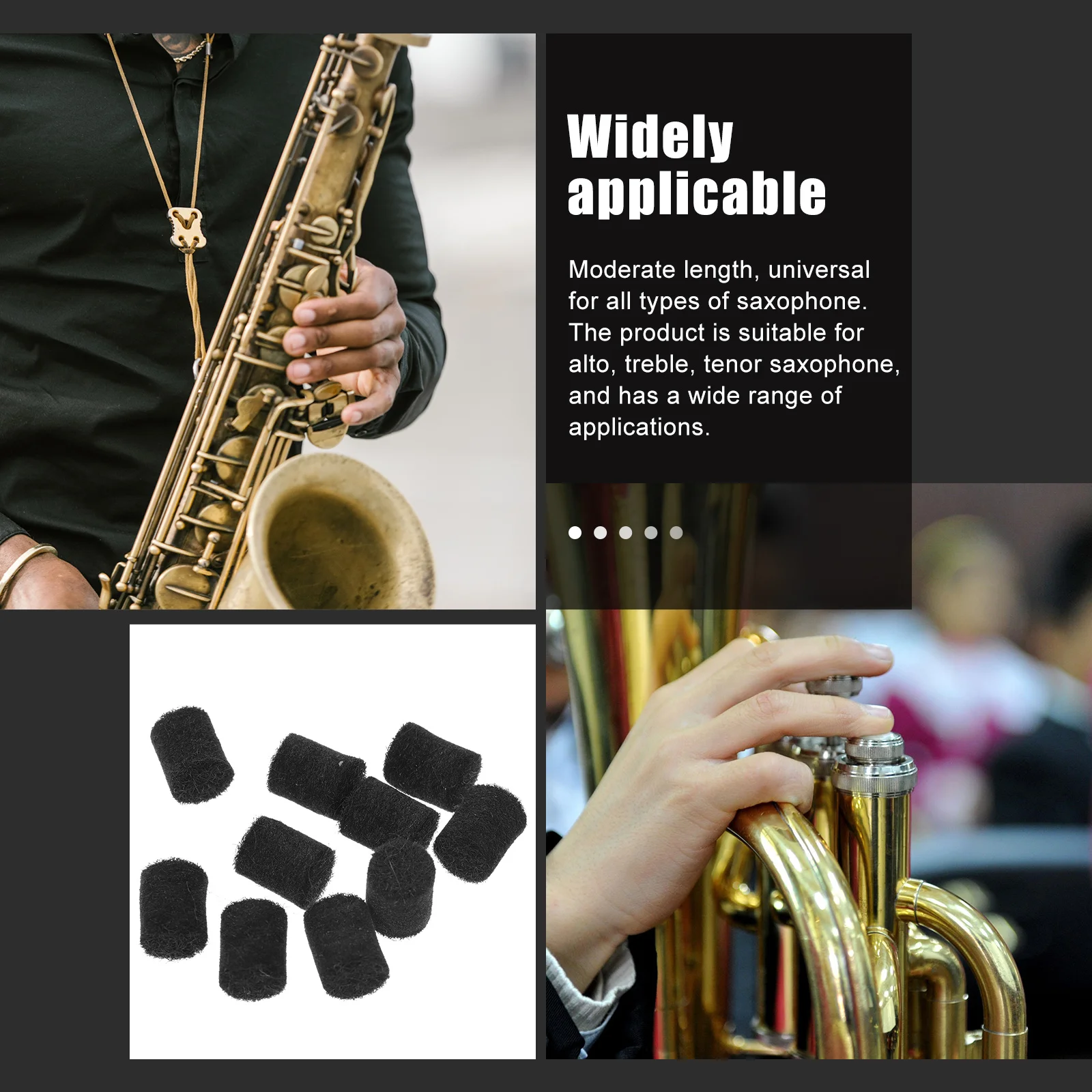 

10Pcs Sax Felt Pillar Key Positioners Premium Durable Repair Parts for Alto Treble Tenor Saxophone Musical Instrument Supplies