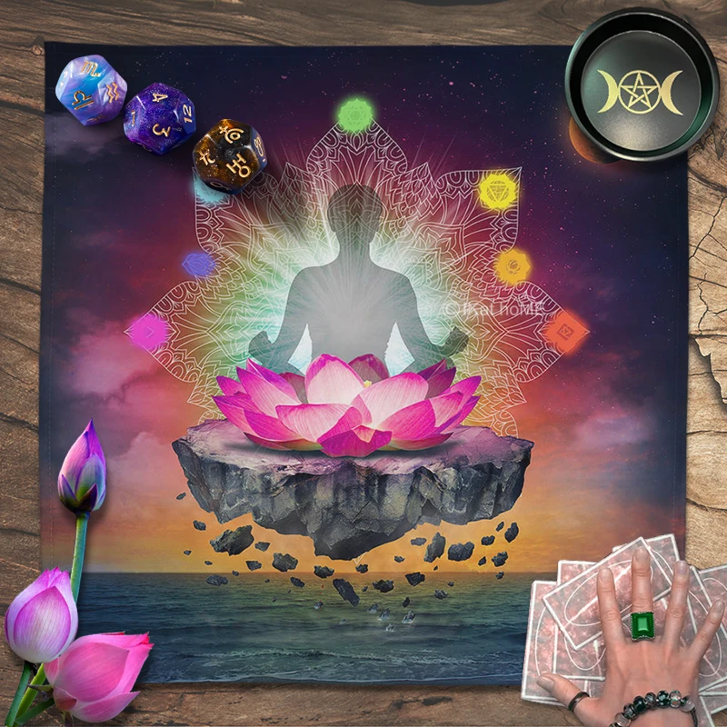 Zeven Chakra Mandala Yoga Meditatie Wandtapijt Hangende Tarot Tafelkleed Altaar Doek Astrologie Hekserij Lezen Orakel Kaart Mat