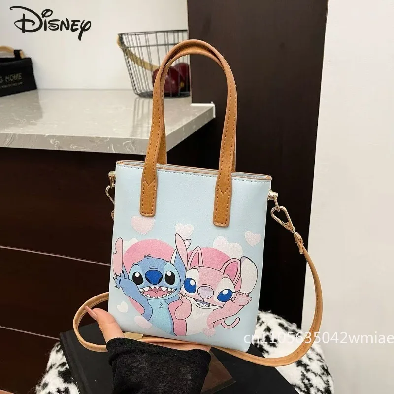 Stitch nova bolsa feminina elegante e de alta qualidade pu bolsa de ombro feminina dos desenhos animados multifuncional armazenamento crossbody saco