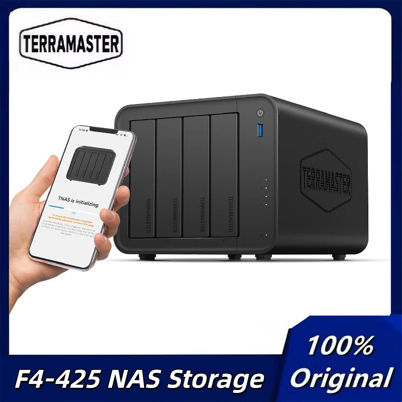 TERRAMASTER F4-425 4-Bay NAS Storage Network Intel x86 Quad-Core CPUAttached Storage (Diskless)