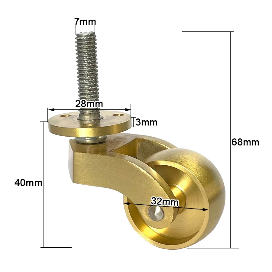 High-end 4PCS Heavy Brass Wheels Universal Furniture Casters Table Chair Sofa Bar Feet Rollers Flexible Rotation Pulleys
