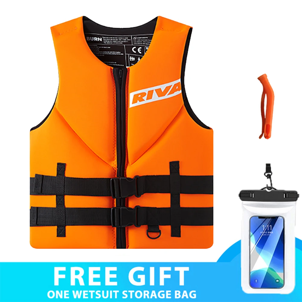 Neoprene Life Vest Motorboats Jacket Ski Kayak Surf Wakeboard Fishing Raft Boat Adult Swimming RescueVest Drifting Safety Vest