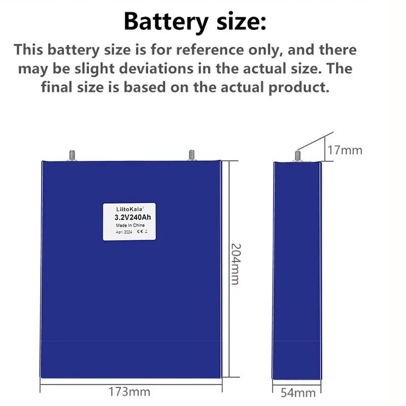 1szt LiitoKala 3.2V 240AH Lifepo4 Akumulatory litowo-żelazowo-fosforanowe do wózków golfowych PV RV Solar EU US Tax Free