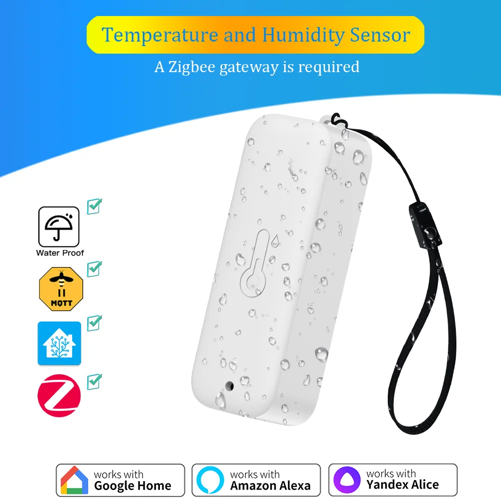 IP65 Zigbee 3.0 Temperature Humidity Sensor Waterproof for Indoor Outdoor Support Alexa Yandex Alice Zigbee2MQTT Home assistant