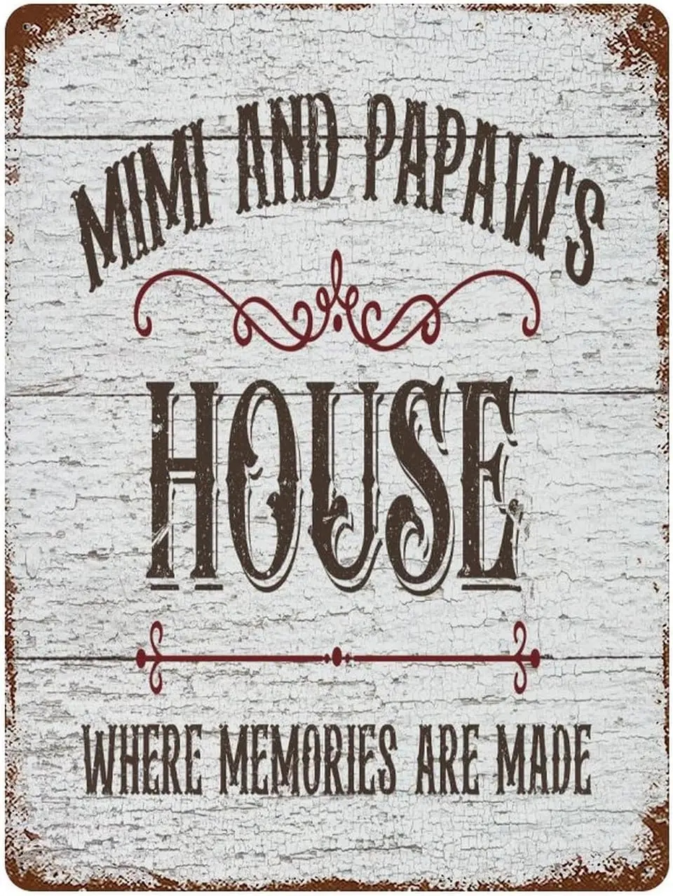 MIMI AND PAPAW'S House Where Memories Are Made Personalized Metal Wall Decor for Front Door Pubs Club Garage 12