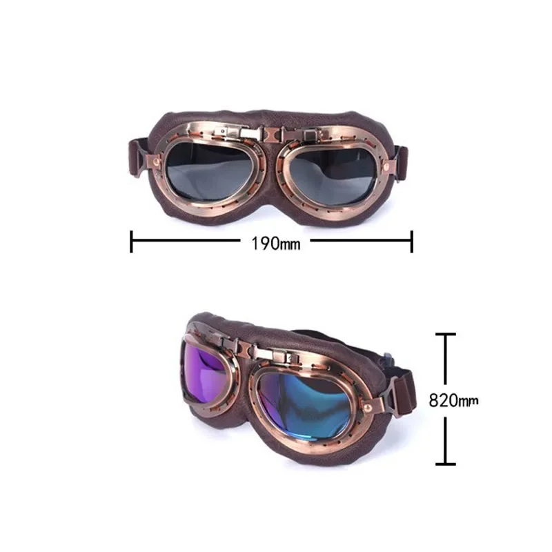 Gafas Retro para motocicleta, lentes clásicas Vintage para Harley Pilot Steampunk ATV Bike, casco de cobre