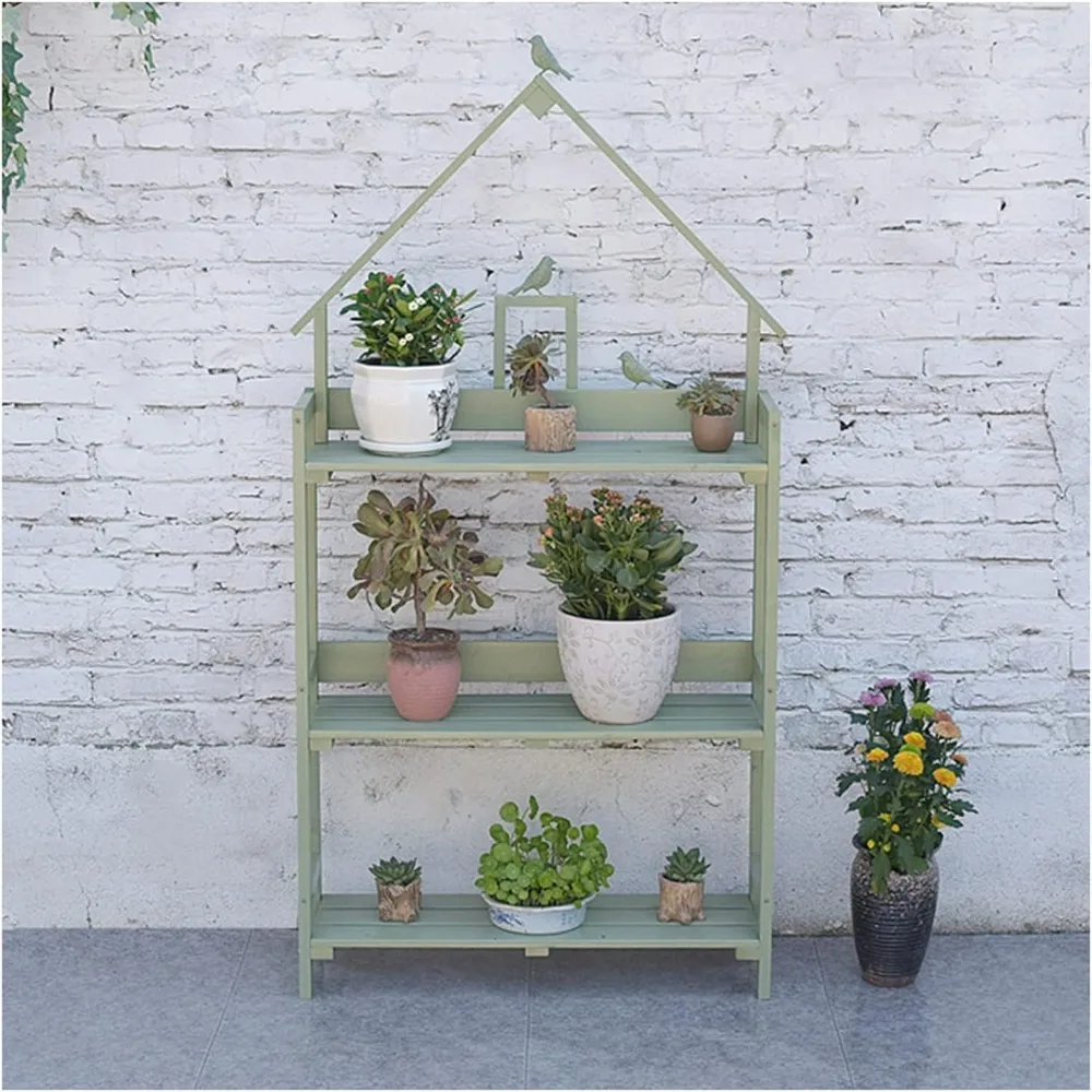 

3-уровневые полки для растений, садовый стол для горшков, шкаф для хранения патио в саду, сарай для рабочей станции со столешницей (кол)