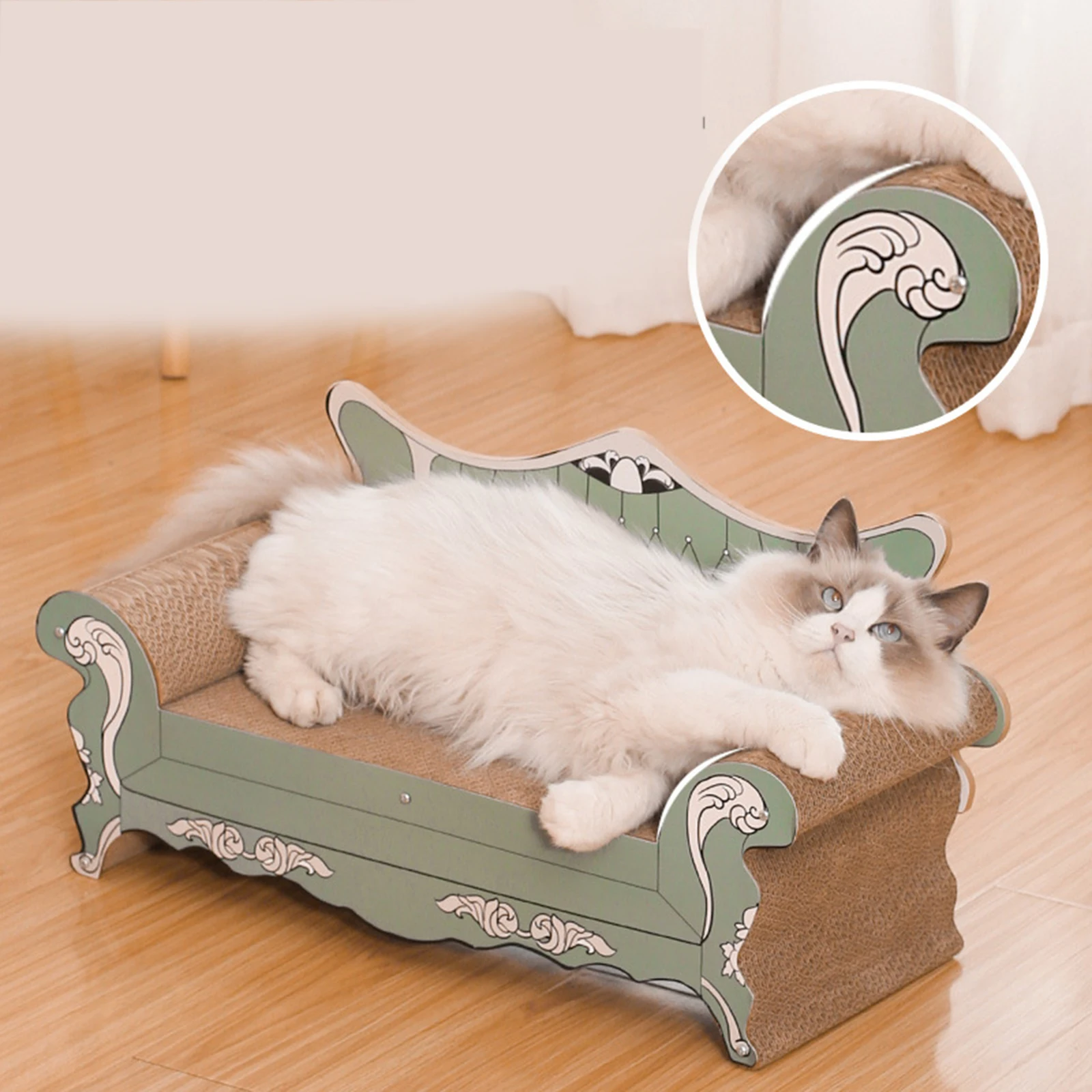 Cat Grabbing Scratchers Cardboard Light Luxury Concubine Sofa Corrugated Paper Cat Sofa Pet Bed Cat Nest Toy Claw Cat