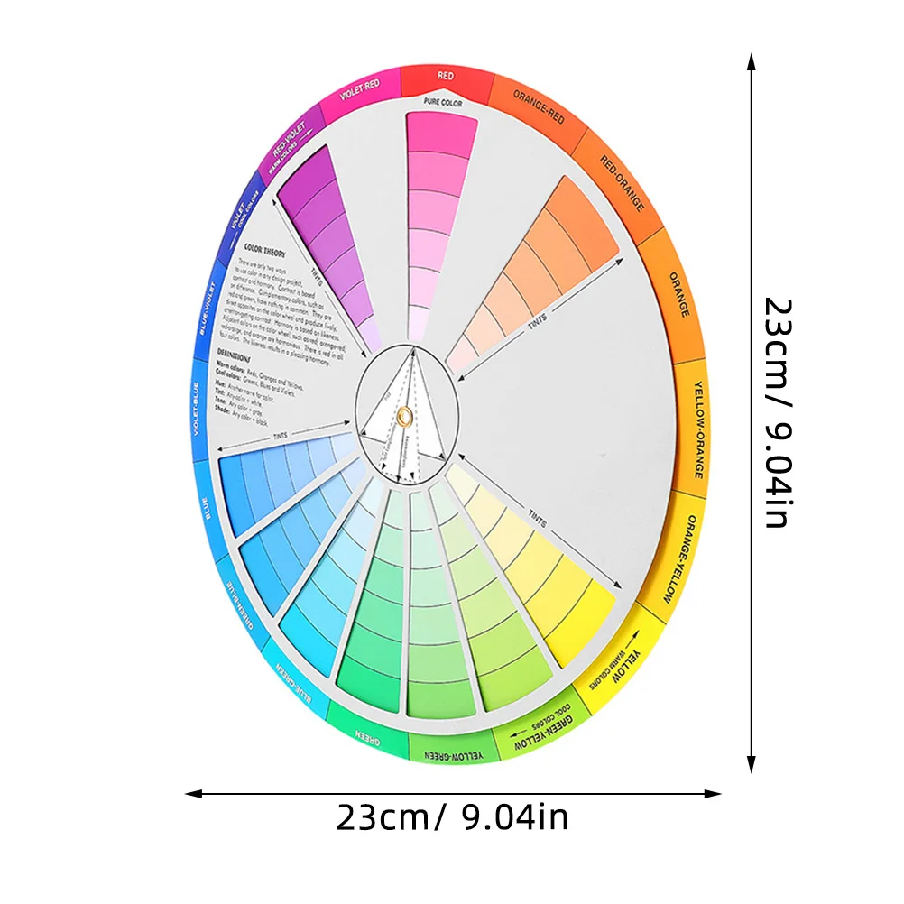 2Pcs Gradient Color Wheel Color Learning Card Teaching Tool for Painting Drawing Nail Art Mixing Guide Class Teaching Tool