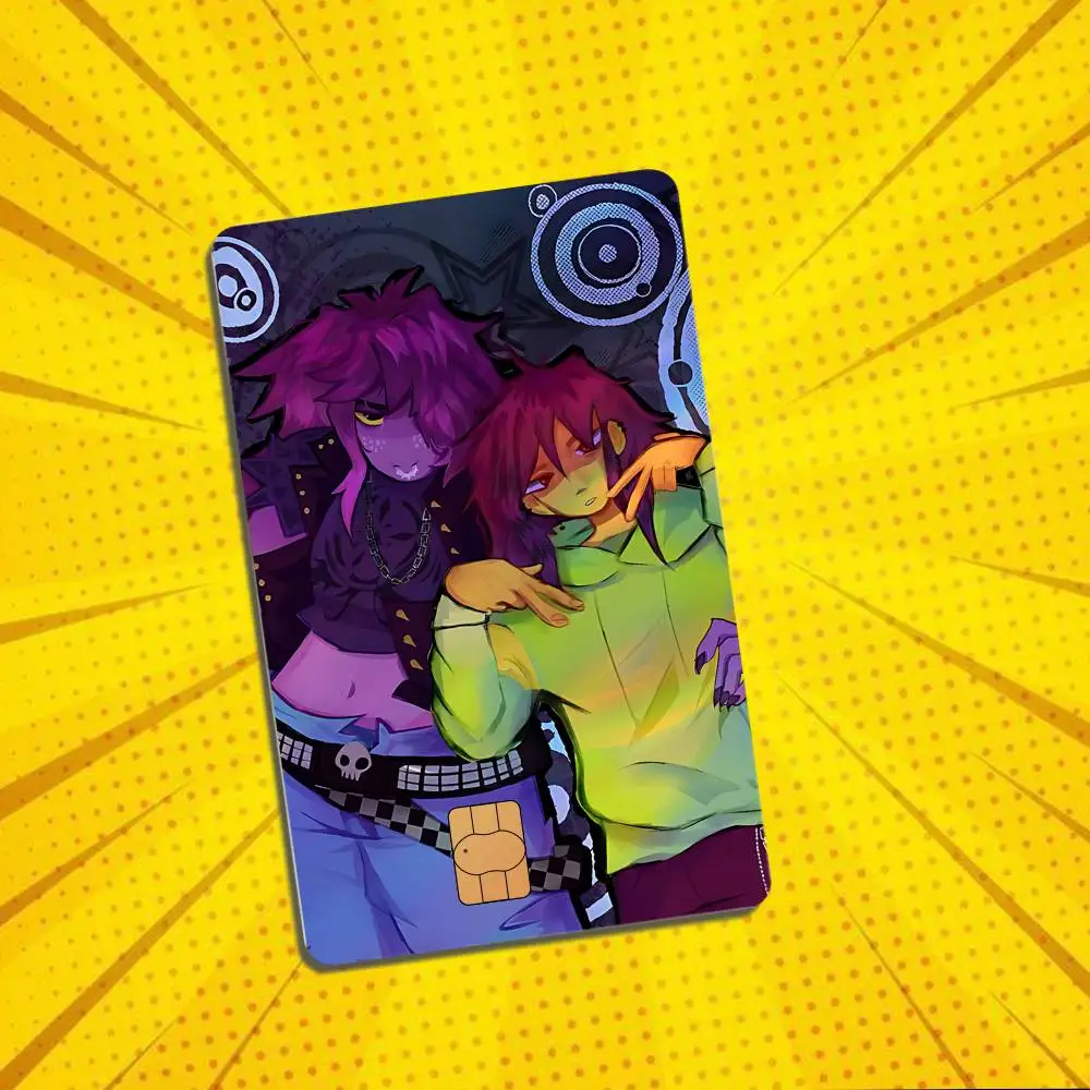 Two person motif Krusie Kris Susie Deltarune Laser shimmer Name Card Sticker Decorate Bank Card Couple Student Study Supplies