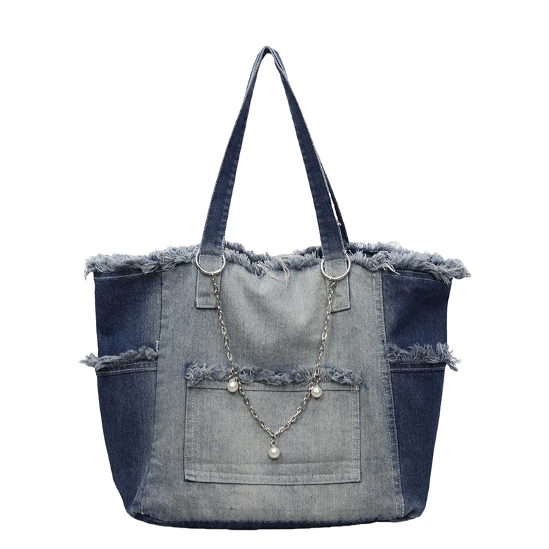 

Denim Women Shoulder Bag Casual Underarm Tote Pack Outdoor Hiking Camping Sports Pouch Commuting Shopping Travel Sling Backpack