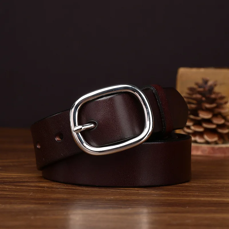 handmade-stainless-steel-buckle-leather-belt-women's-business-casual-fashion-retro-style-simple-design-high-end-luxury-belt