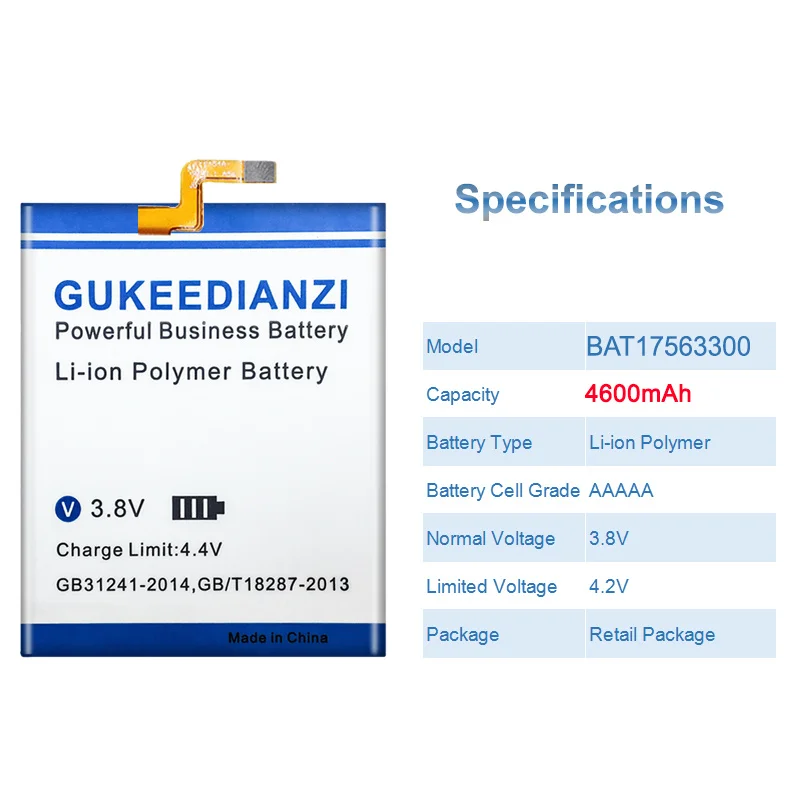 بطارية الهاتف المحمول 4600mAh BAT17563300 لبطارية Doogee Shoot 1 5.5 بوصة ذات سعة عالية