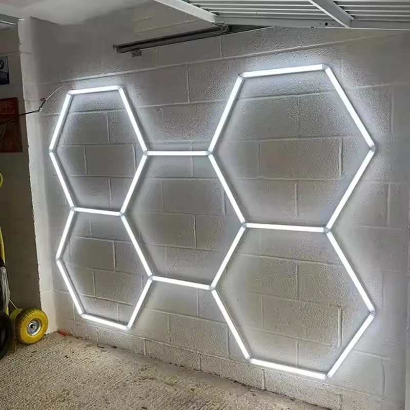 Imagem -03 - Garagem Hexagon Led Light Lâmpada do Teto para Car Wash Beauty Station Auto Detalhamento Honeycomb 110v245v