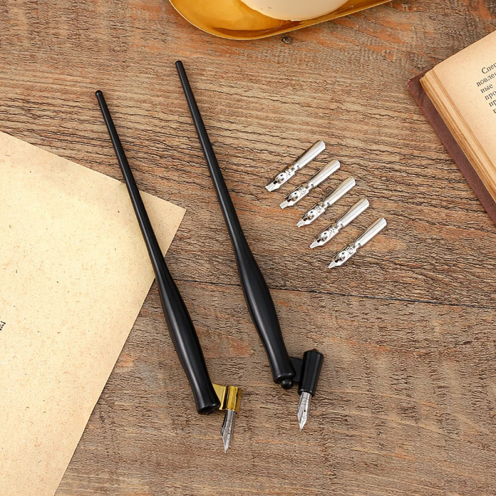 Vintage Wood Dip Pen Professional English Calligraphy Tool For Beginners Script Writing Art Supplies Creative Gift