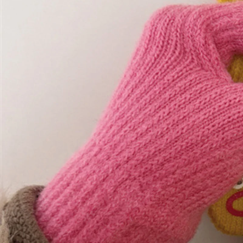 Funny Winter Knitted Gloves Women Touch Screen Cold-proof Warm Full Finger Gloves Mittens Korean Style All-match Cycling Gloves