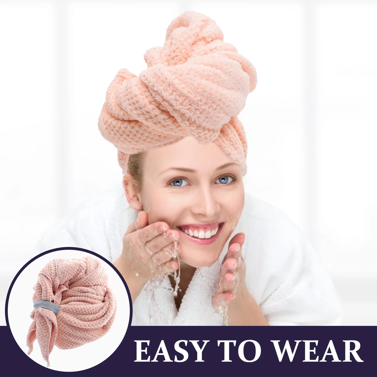 

Thickened Coral Fleece Hair Drying Hat Fast Dry Turban Cap Water Absorbent Towel Wrap for Women Shower Essential