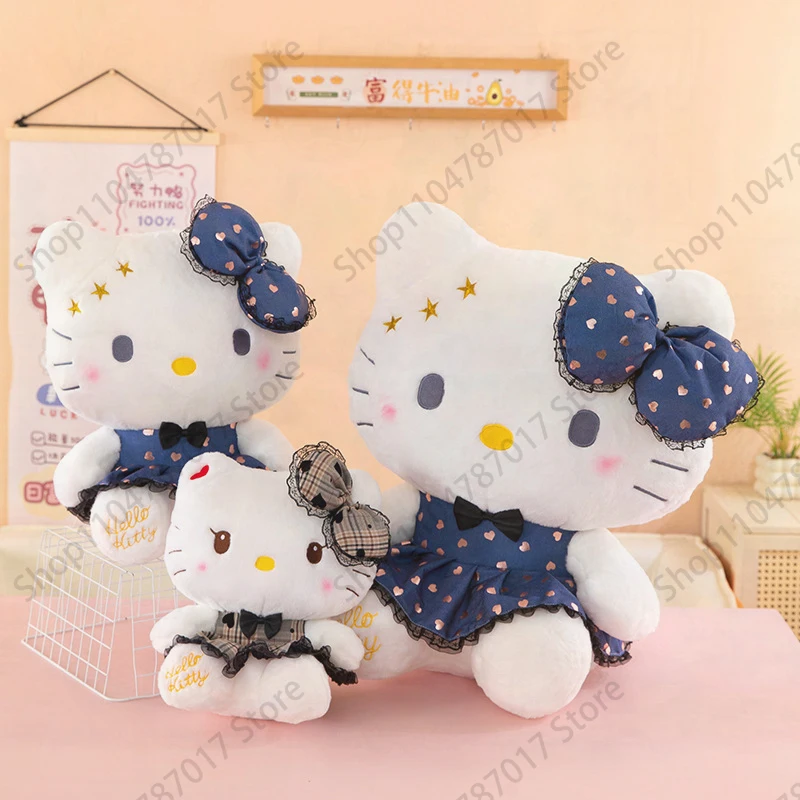 

Sanrio Hello Kitty Starry Dress Plush Toy Stuffed Doll Kawaii Fluffy Anime Home Decor Bedroom Gift Girls Kids Lovely Cute Daily