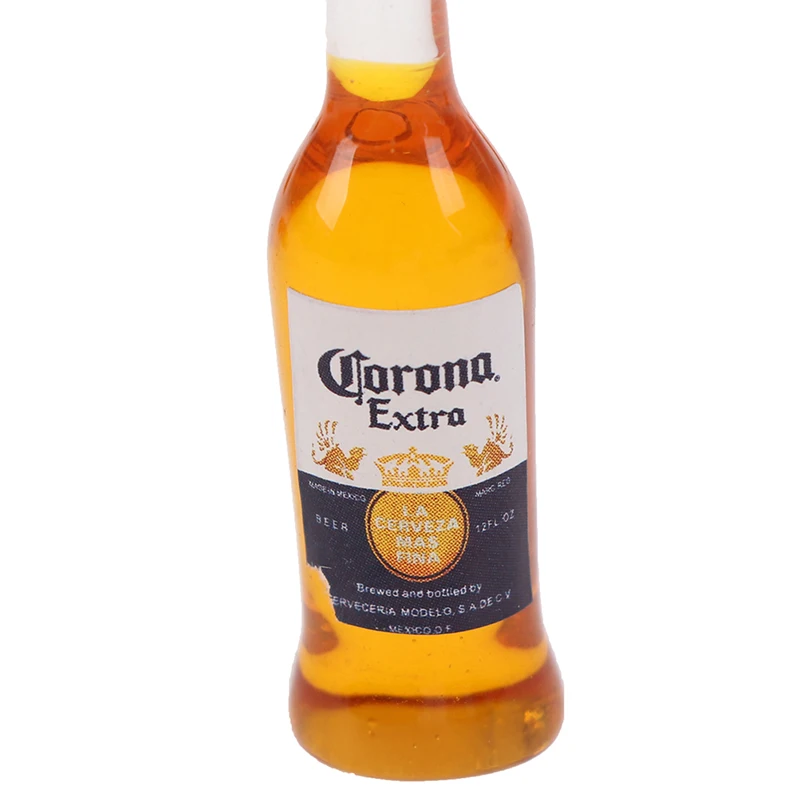 【M】10Pcs 1:6 Dollhouse Miniature Resin Beer Bottle Simulation Wine Bottle Model Doll House Accessories Kids Toys