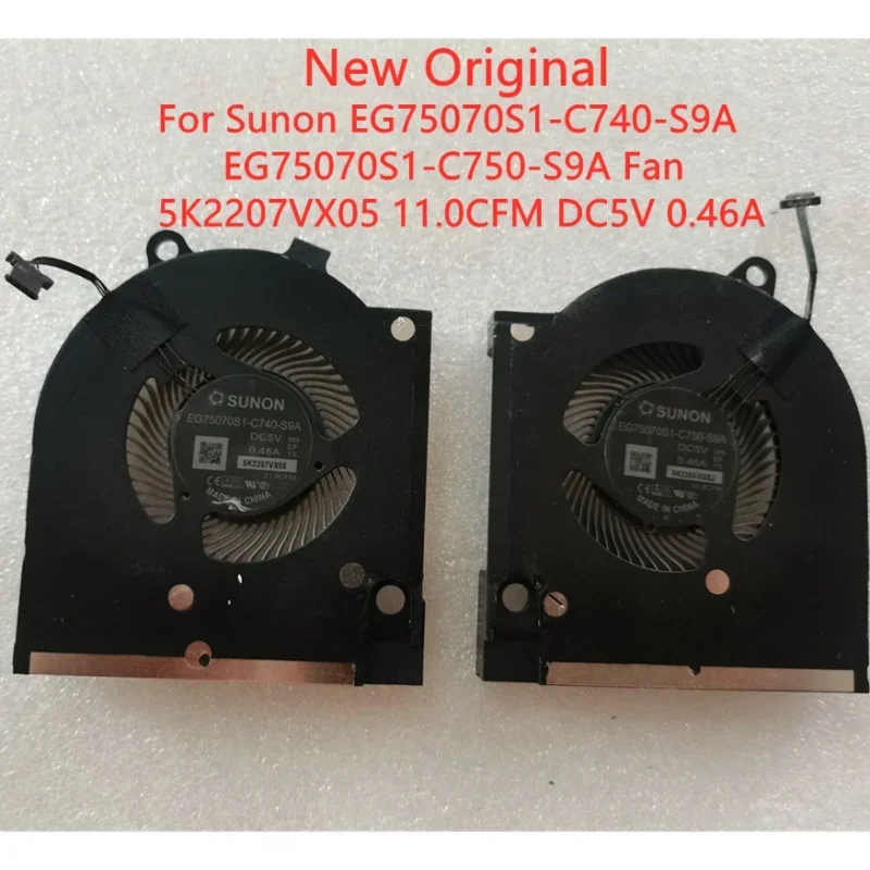 New Original Laptop CPU GPU Cooling Fan For Sunon EG75070S1-C740-S9A EG75070S1-C 750-S9A Fan 5K2207VX05 11.0CFM DC5V 0.46A