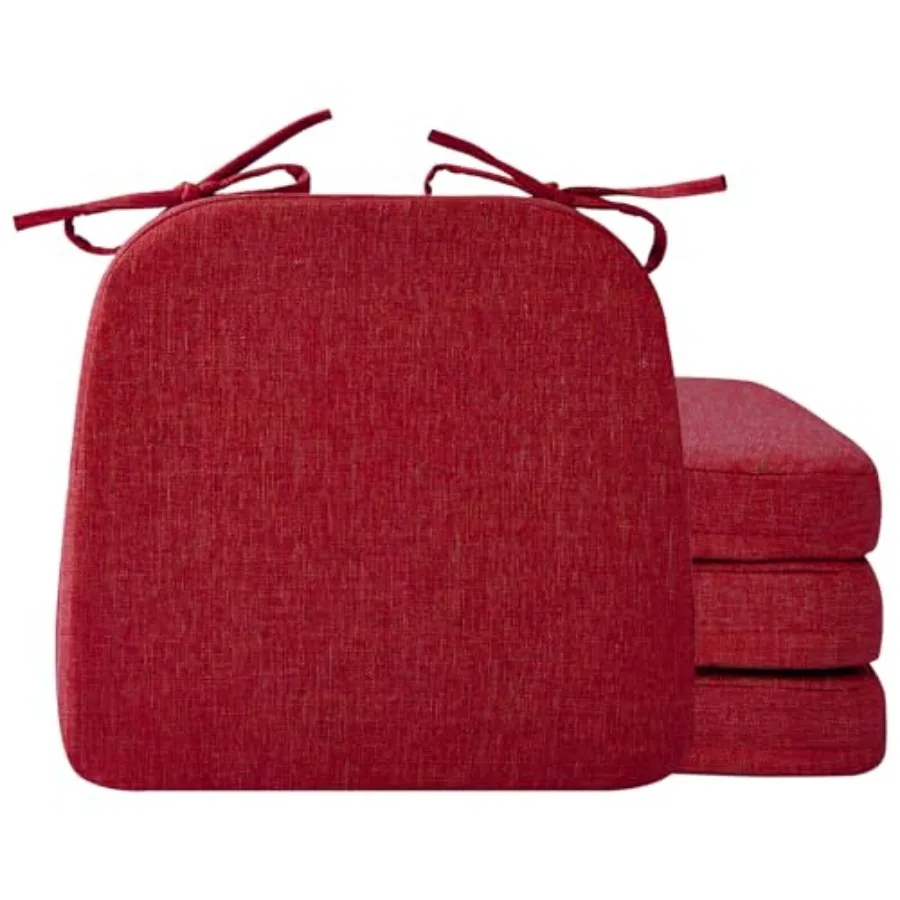 

Chair Cushions for Dining Chairs 2" Thick Seat Cushions for Kitchen Chairs D-Shaped Chair Pads with Washable Cover Ties and Non