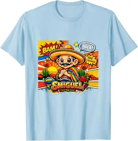 Smiguel Mexikanisches Sombrero T-Shirt Y2k Humor Lebendige Kunst Lustiges Mexikanisches Kultur-Mashup T-Shirt Niedliche Festival-Partykleidung Neuartiges Geschenk – Detail 19