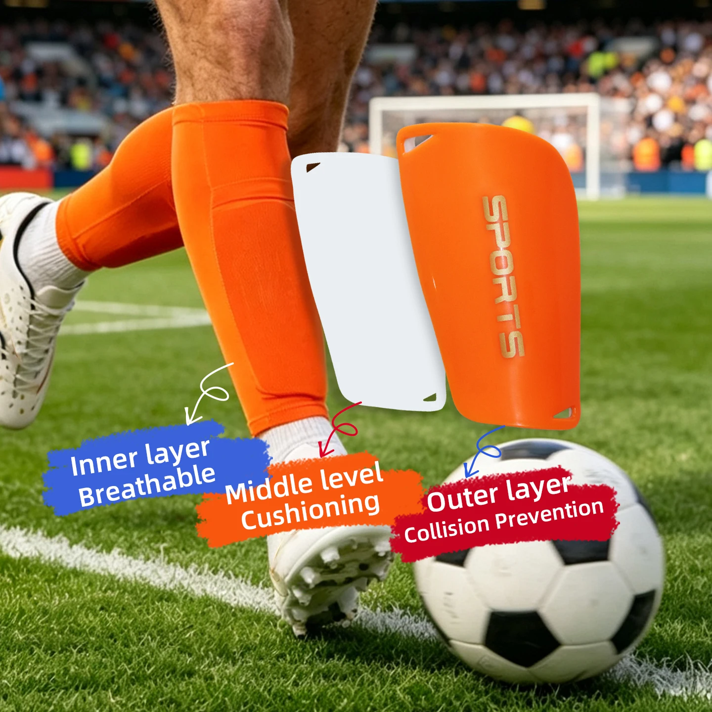 Breathable Calf Compression Sleeve Professional High-quality Soccer Socks For Men Children Running Football Basketball view 4