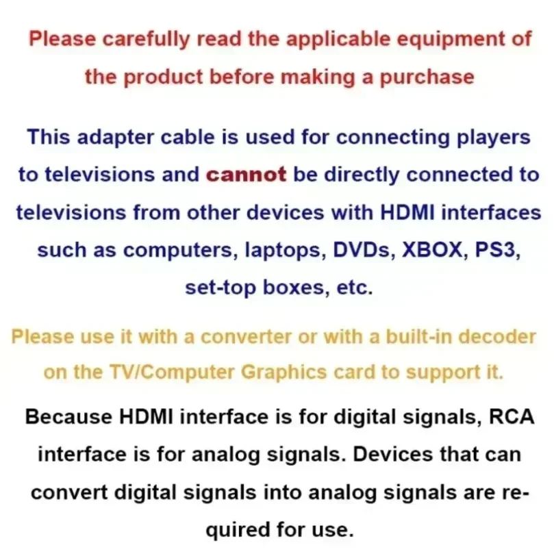 HDMI-kompatibles 3RCA-Kabel 1,5 m mit HDMI-kompatiblem 1.4-zu-AV-Kabel HD-Audio-Video-Kabel für Set-Top-Box – Detail 1