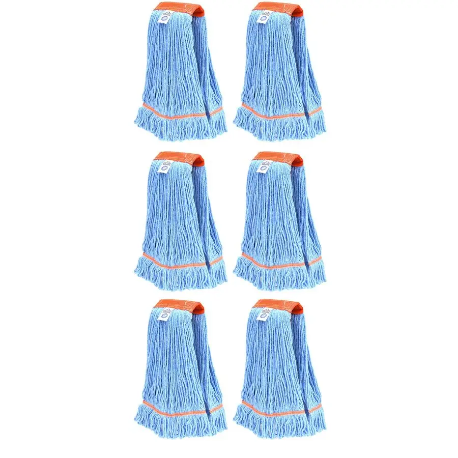 

6Pack Industrial and CommercialGrade Looped End Wet Mop Head Refill Heavy Duty 20 Inch 4Ply Premium Synthetic Yarn for Optimal A