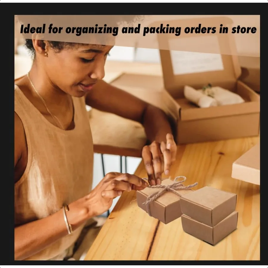 220 caixas de presente de papel pequenas dos pces com tampas a granel 2.2x2.2x1 Polegada ornamentos mini caixas de papelão com 2 rolos corda para jóias b