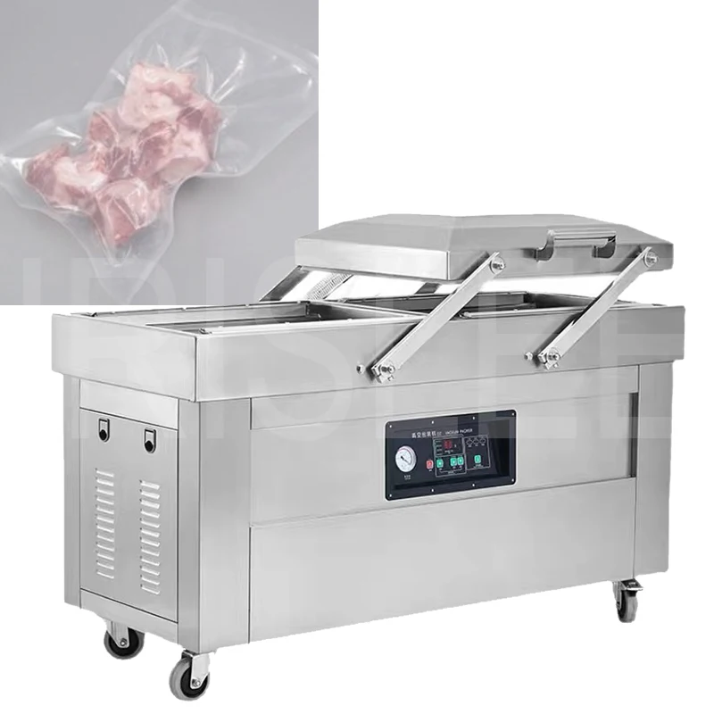 

Вакуумная машина с двойной камерой для мяса, рыбы, овощей, говядины, курицы, ветчины, вакуумный упаковщик