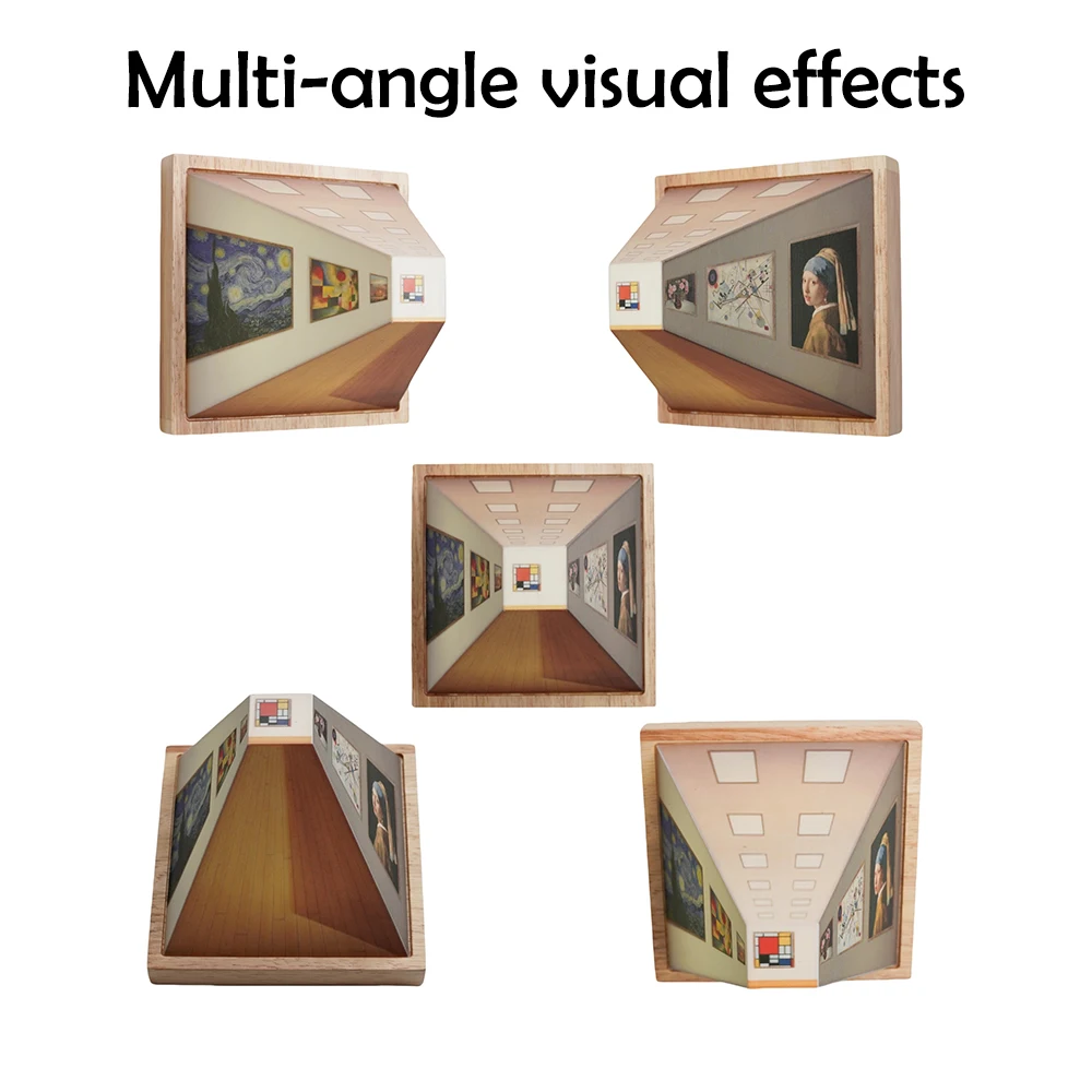 F2 ความแปลกใหม่ 3D โคมไฟ Naked Eye Visual Night Light Optical Art บรรยากาศโคมไฟติดผนังภาพวาดแสงเด็กของขวัญ