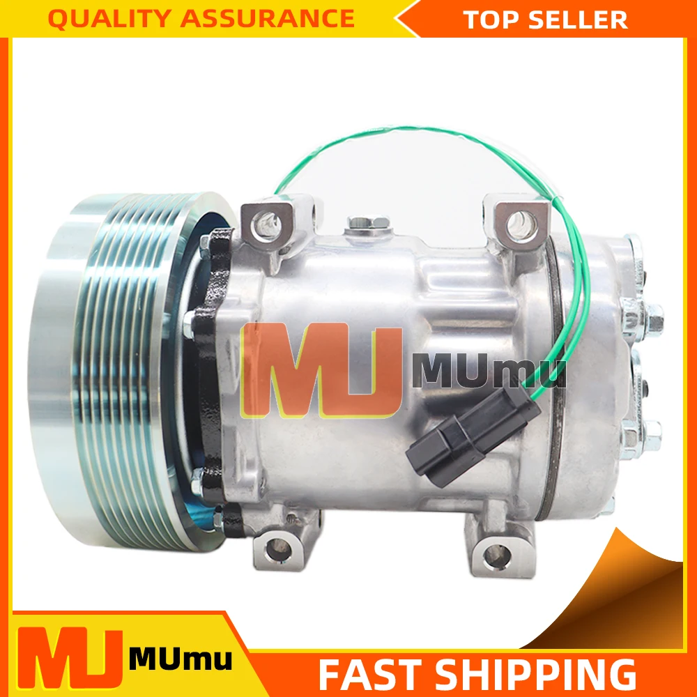 SD7H15 Air Conditioning AC Compressor 270124760 For 24V 8PK Caterpillar Krone  Truck 3249711 324-9711 507-3868 5073868