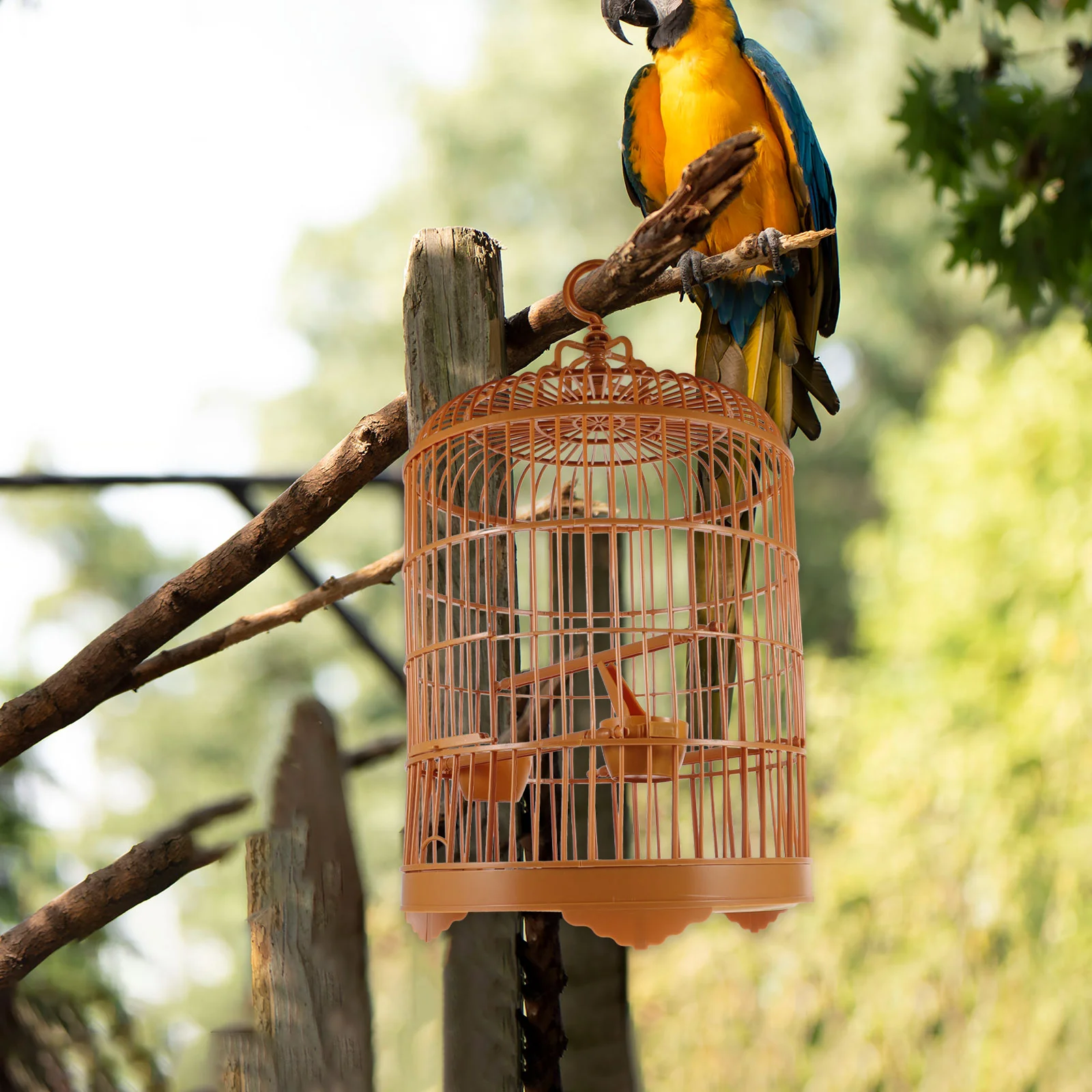 

Round Bird Cage Birdcage Parakeet Cages for Parakeets Plastic Lovebird Travel Birdies