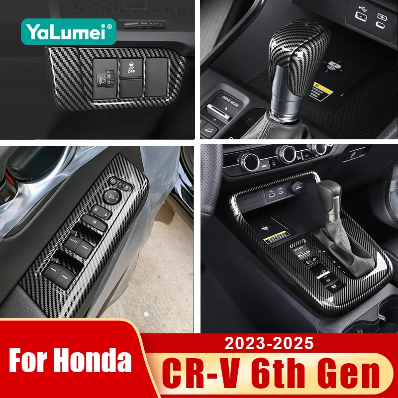 For Honda CR-V CRV 6th Gen 2023 2024 2025 Hybrid Carbon Fiber Car Interior Trim Cover Decorative Accessories Left-Hand Drive