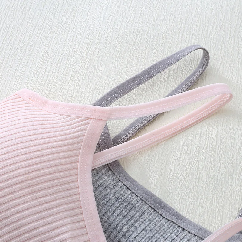 1PC Cotton Teenagers Girls Training Bras Solid Developmental Girls Sports Bras Soft Brassiere Kids Tank Tops Children Underwears - view 4