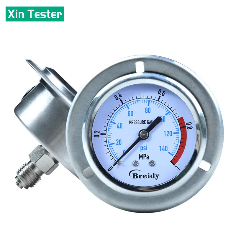 Xin Tester Anti-vibration Pressure Gauge Glycerol free 0-60Mpa Stainless Steel Air Oil Water Hydraulic Gauge Thread G1/4 YN60ZT