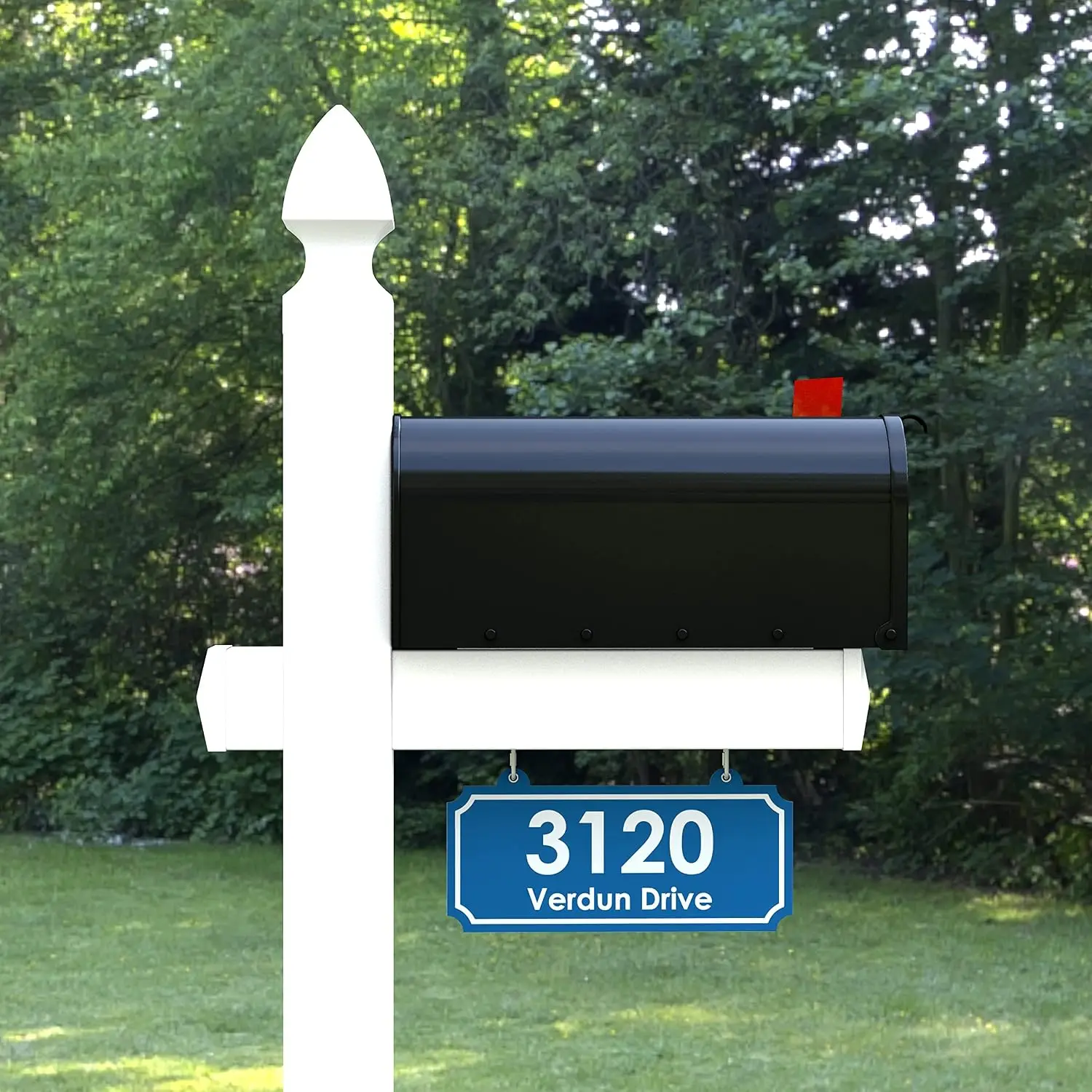 Carmel Vinyl Mailbox Post System (Blue, Standard)