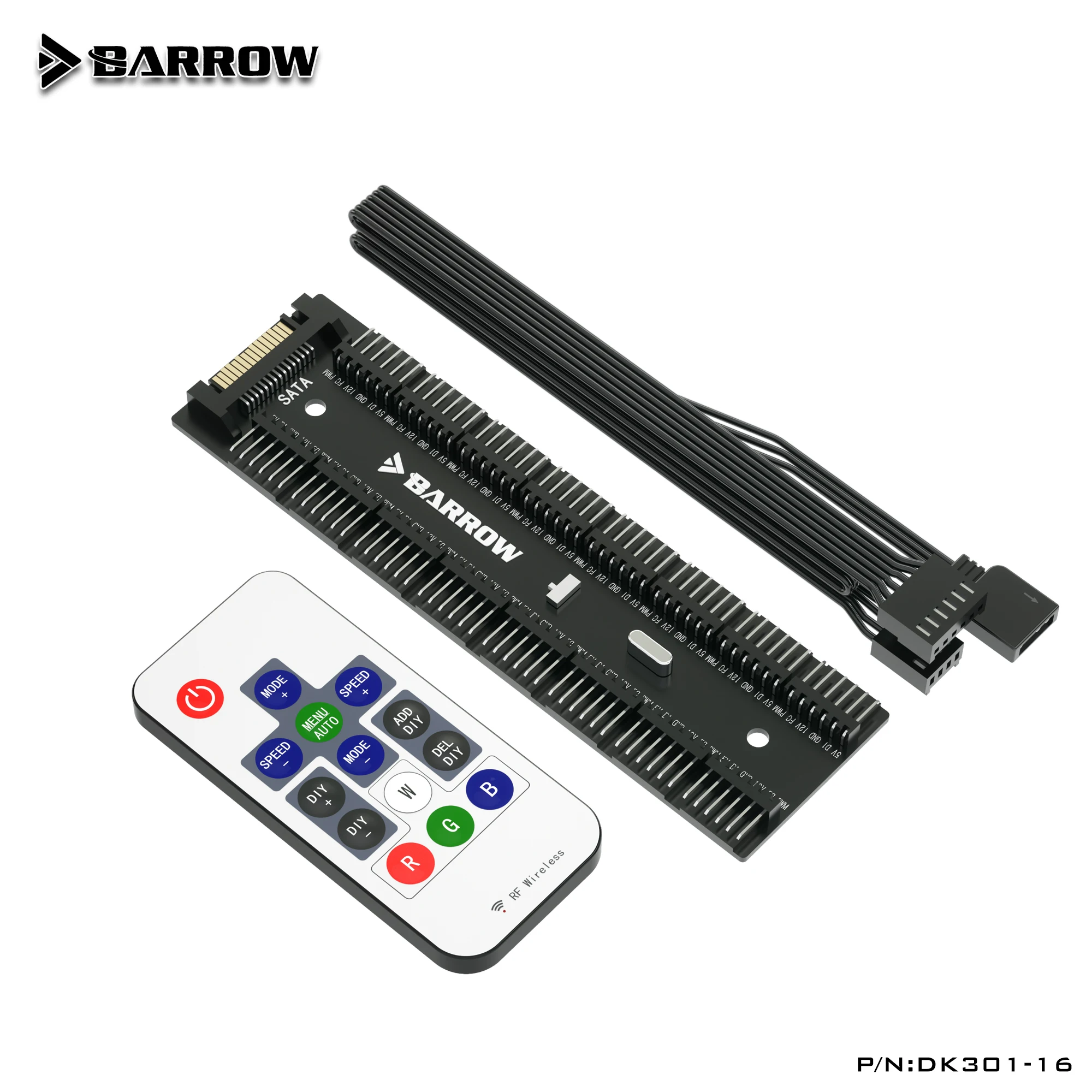 

Barrow 16 way Remote LRC2.0 5V RGB Controller use for 6PIN Fan Header / 5V RGB Light Support Motherboard Aurora Synchronize