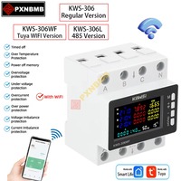 80A Tuya WIFI Smart Life Voltage Meter AC 85-290V Electric Meter 3-phase 4-wire DIN-Rail Energy Monitor KWS Current Power Meter