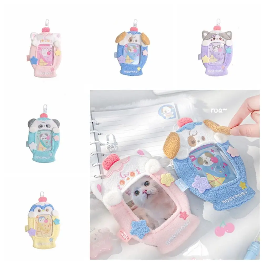 

Kawaii Cartoon Animal Photocard Holder Cat Kpop Idol Plush Kpop Photocard Holder Card Sleeve INS Bus Card Holder School