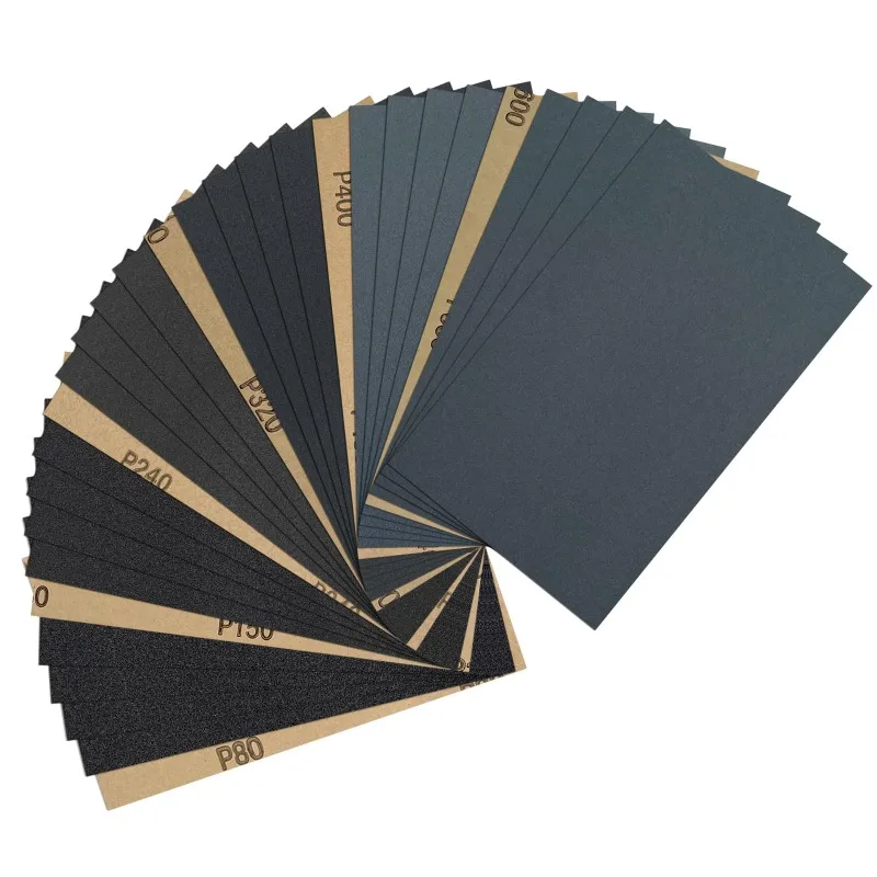 30PC Sandpaper Sheets of Assorted Grits 1/2 Sheet Sandpaper Wet and Dry Sanding Easy-to-Cut Sanding Sheets for Palm Sander